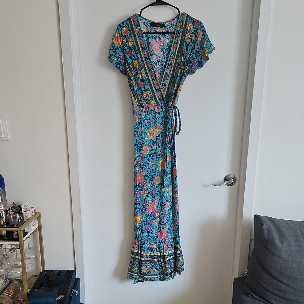 REVOLVE Floral Maxi Dress in Blue and Pink